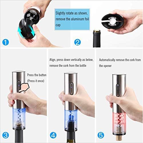  [아마존베스트]COMPONALL Electric Wine Opener, Automatic Electric Corkscrew, USB Rechargeable Premium Stainless Steel Cordless Wine Bottle Opener with Foil Cutter