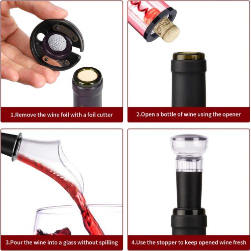  [아마존베스트]COMPONALL Electric Wine Opener, Automatic Electric Corkscrew, USB Rechargeable Cordless Wine Bottle Opener with Foil Cutter