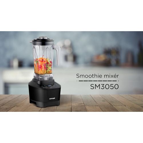  CONCEPT Hausgerate SM3050 FRESH & NUTRI SMOOTHIE Mixer 1500 W, 33 000 um./min, schwarz, slider control, RAW, voreingestellte Programme, BPA-frei, 2 l Mixbehalter