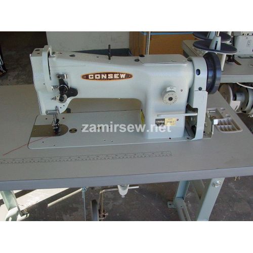  Consew 206RB-5 Walking Foot Industrial Sewing Machine with Table and Servo Motor