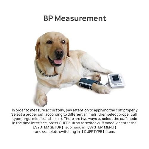  CONTEC08A-VET Digital Veterinary Blood Pressure Monitor NIBP Cuff,Dog/Cat/Pets (CONTEC08A-VET with 3 Cuffs)