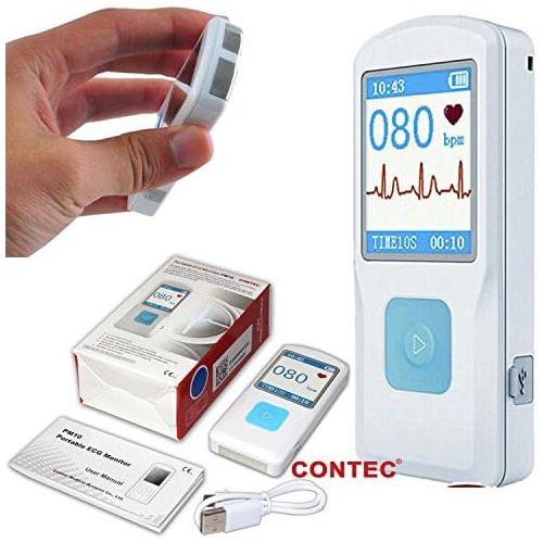  CONTEC Handheld Portable ECG Monitor Heart Rate Beat LCD Bluetooth Electrocardiogram