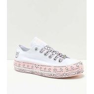 CONVERSE Converse x Miley Cyrus Lift White & Pink Bandana Shoes