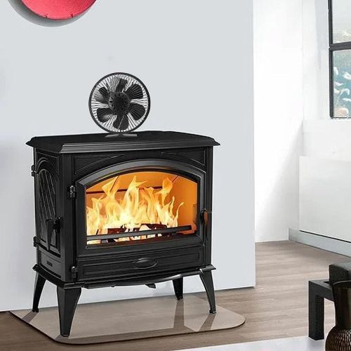  CONVO 6 Blades Stove Fan, Upgraded Heat Powered Fireplace Fan for Wood Burning Stove Gas Stove Pellet Stove and More, Safe Protective Cover and Energy Saving