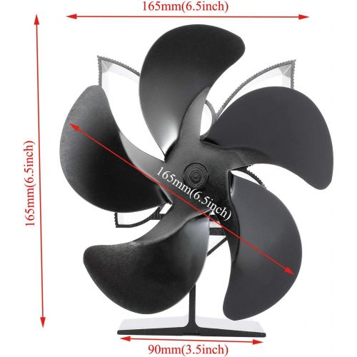  CONVO 5 Blade Woodburner Stove Fan,Quiet Safe Heat Powered Stove Fan,Wood Stove Fan for Wood/Log Burner/Fireplace,Fireplace?Fan Efficient Heat Distribution