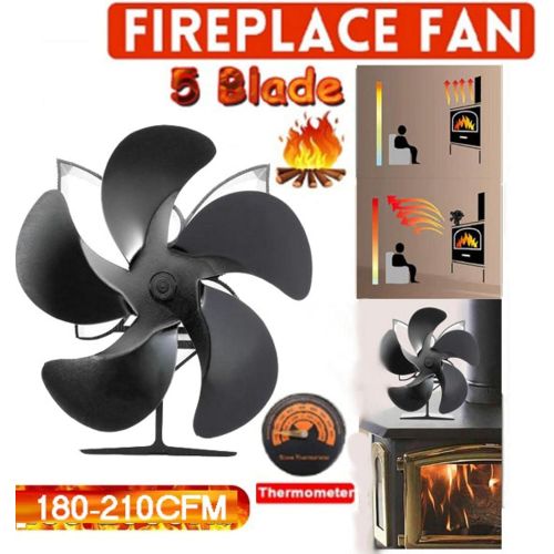  CONVO 5 Blade Woodburner Stove Fan,Quiet Safe Heat Powered Stove Fan,Wood Stove Fan for Wood/Log Burner/Fireplace,Fireplace?Fan Efficient Heat Distribution