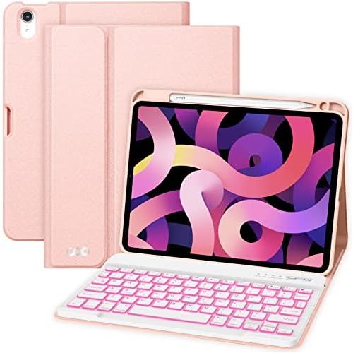  [아마존베스트]iPad Air 4th Generation Keyboard Case 10.9“ 2020, COO Keyboard Case for iPad Air 4th Gen/ iPad Pro 11“ 2018 - 7 Color Backlit Detachable Wireless Keyboard Protective Cover, Built-i