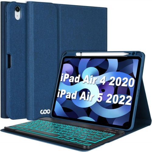  [아마존베스트]iPad Air 4th Generation Keyboard Case 10.9“ 2020, COO Keyboard Case for iPad Air 4th Gen/ iPad Pro 11“ 2018 - 7 Color Backlit Detachable Wireless Keyboard Protective Cover, Built-i