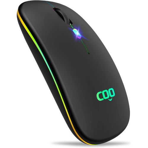  [아마존베스트]COO Bluetooth Wireless Mouse, LED Slim Dual Mode(Bluetooth 5.1 and 2.4G Wireless) Rechargeable Led Wireless Mouse with 3 Adjustable DPI for iPad OS 13, MacBook, Laptop, Mac OS 10.1