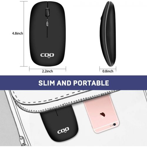  [아마존베스트]COO Bluetooth Wireless Mouse, LED Slim Dual Mode(Bluetooth 5.1 and 2.4G Wireless) Rechargeable Led Wireless Mouse with 3 Adjustable DPI for iPad OS 13, MacBook, Laptop, Mac OS 10.1