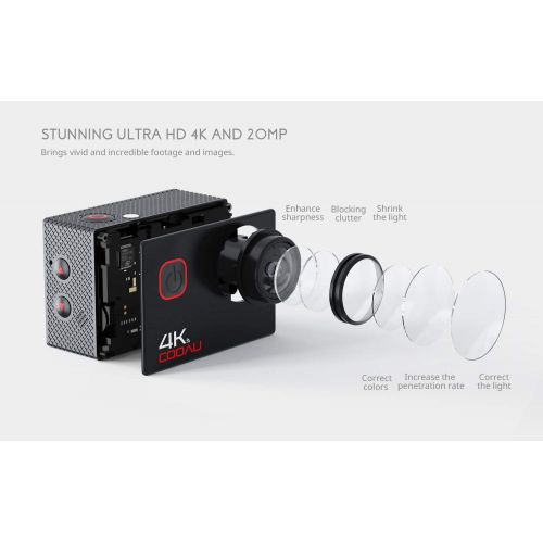  [아마존 핫딜] [아마존핫딜]COOAU 4K 16MP Underwater Action Camera with Wi-Fi 2-Channel Charger Remote Control EIS Stabilization 40M Waterproof Sport Camera Time Lapse