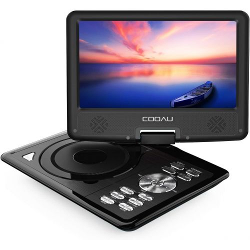  [아마존베스트]COOAU Portable DVD Player 11.5 with Game Joystick, Swivel HD Screen, Support Multi-Format, Region Free, Long Lasting Battery, Support AV-in/AV-Out/SD/USB, Black