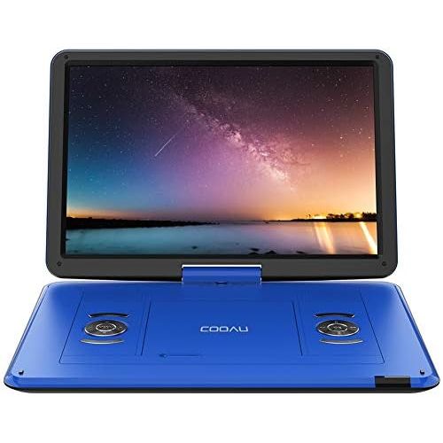  [아마존베스트]COOAU 17.9 Portable DVD Player with 15.6 Large Swivel Screen, 6 Hrs Long Lasting Built-in Battery, Region Free, Stereo Sound, with Remote Controller,SD+USB+AVin+AVout+Earphone Port