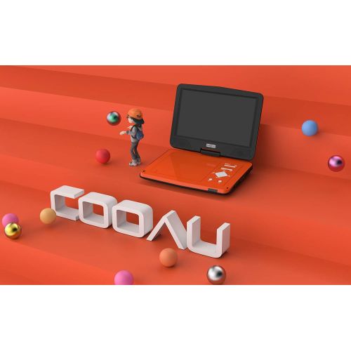  [아마존베스트]COOAU Portable DVD Player 12.5, Bright Swivel Screen, 5 Hrs Play Battery Capacity, Shock Proof, Dual Headset Ports, Multi Formats & Regions, with Remote Controller, USB/SD/Audio/AV