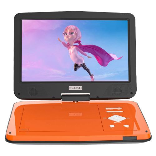  [아마존베스트]COOAU Portable DVD Player 12.5, Bright Swivel Screen, 5 Hrs Play Battery Capacity, Shock Proof, Dual Headset Ports, Multi Formats & Regions, with Remote Controller, USB/SD/Audio/AV