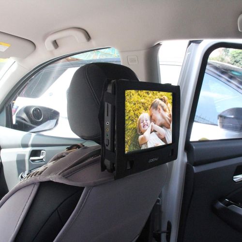  [아마존베스트]COOAU Car Headrest Mount Strap Case for 9 - 9.5 Portable DVD Player with Swivel & Flip Screen