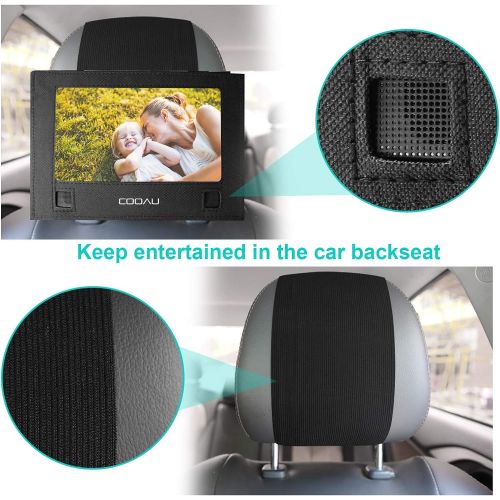  [아마존베스트]COOAU Car Headrest Mount Strap Case for 9 - 9.5 Portable DVD Player with Swivel & Flip Screen