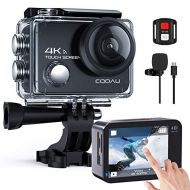 COOAU Native 4K 60fps 20MP Touch Screen WiFi Action Sport Camera EIS Stabilization Underwater Waterproof Cam with External Microphone Remote Control 2x1350Amh Batteries