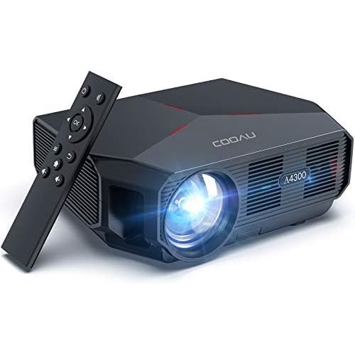  Projector, COOAU 5500 Lumens Home Video Projector, Support 1080P and 200 Screen Playing with Hi-Fi Speakers, Compatible with TV Stick/Phone/Laptop/DVD Player /PS4 (Black)