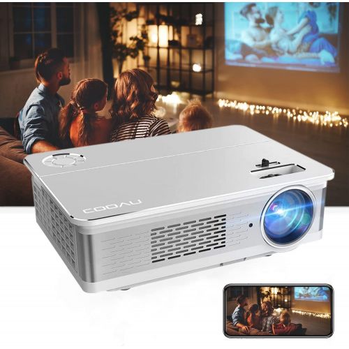  COOAU Native 1080P Outdoor Movie Projector 6800 Lumens Home Theatre Projector Support 300inch Screen with Hi-Fi Speakers