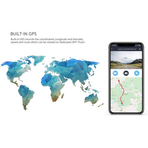  [아마존베스트]COOAU Uber Dual 1080P FHD Built-in GPS Wi-Fi Dash Cam, Front and Inside Car Camera Recorder with Infrared Night Vision, Sony Sensor, Supercapacitor, 4 IR LEDs，G-Sensor, Parking Mode, Loo