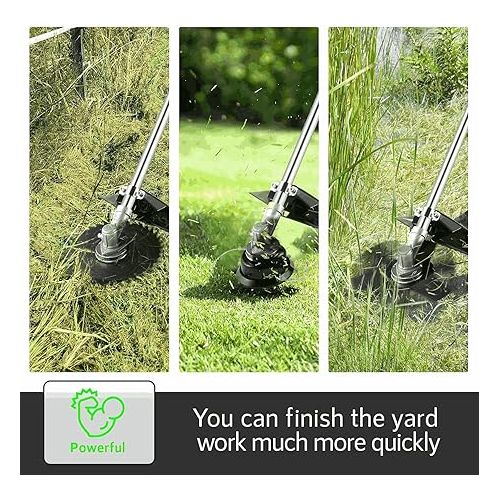  Weed Wacker Gas Powered 58cc, 4 in 1 Cordless Weed Eater Gas Powered, 2-Cycle Brush Cutter Gas String Trimmers Weed Wacker Straight Shaft Grass Trimmer for Lawn and Garden Care, Green
