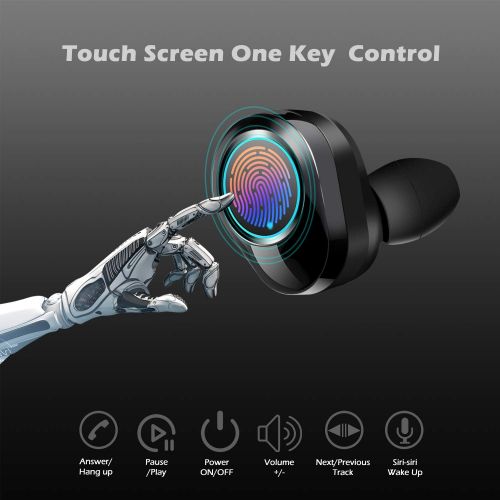  [아마존 핫딜]  [아마존핫딜]Earbuds Bluetooth wireless, COOCHEER True Wireless Bluetooth 5.0 Earphones with Intelligent LED Display,Touch Screen One Key Control Auto Pairing Headphones,IPX68 Waterproof 3500mA