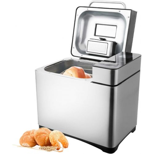  COOCHEER Brotbackautomat 19 Backprogramme,3 verschiedene Braunungsgrade,Timing-Funktion,500-1000g Brotgewicht,Brotbackmaschine mit Automatische Zutatenbox und LED Bildschirm,710W