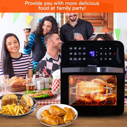  COOCHEER 13 Quart Air Fryer Toaster Oven Combo, 12-In-1 Multifunctional Intell Small Air Fryer Cooker, For Baking, Roasting and Dehydrating, Digital LCD Touch Screen, Nonstick Basket, Acces