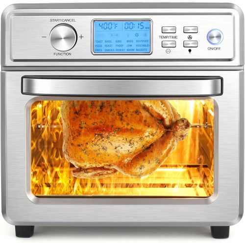  COOCHEER 16 in 1 Air Fryer Oven, 24QT Convection Air Fryer Toaster Oven Combo with LED Display & Temperature/Time Dial, 1700W Large Airfryer Oven, Oil Less & Stainless Steel