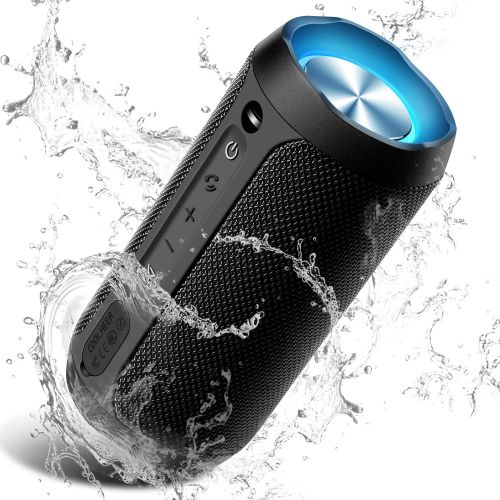  Wireless Speaker Bluetooth, COOCHEER 24W Bluetooth Portable Speaker with Party Light, IP67 Waterproof Portable Wireless Speakers for Outdoor, 20+Hour Playtime, Built-in mic,Dustpro