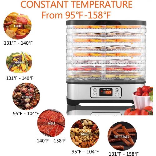  [아마존베스트]COOCHEER Food Dehydrator Machine, Fruit Dehydrators with 8-Tray, Digital Timer and Temperature Control(95ºF-158ºF),400 Watt, BPA Free