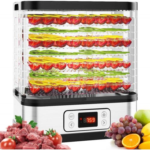  [아마존베스트]COOCHEER Food Dehydrator Machine Jerky with Timer, 8-Tray, 400 Watt,for Beef Jerky, Fruit, Vegetable,Temperature Control (95º-158ºF)