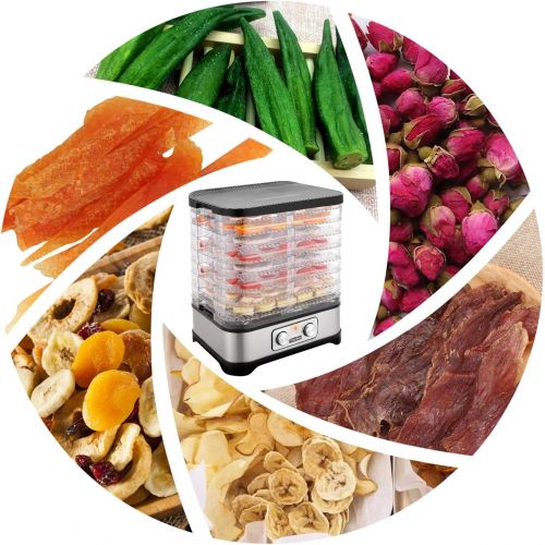  [아마존베스트]COOCHEER Food Dehydrator Machine, Electric food dryer, Jerky Dehydrators with 7 Trays, Temperature Control, Knob Button/250Watt