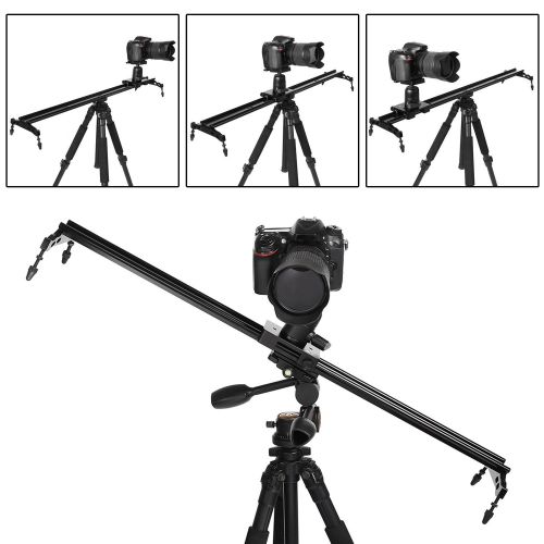  COOCHEER Camera Slider, Aluminum DSLR Dolly Track Rail Perfect for Photography and Video Recording with 1/4 3/8 Screw for YouTube Video and Short filmmakers (80cm Camera Slider)