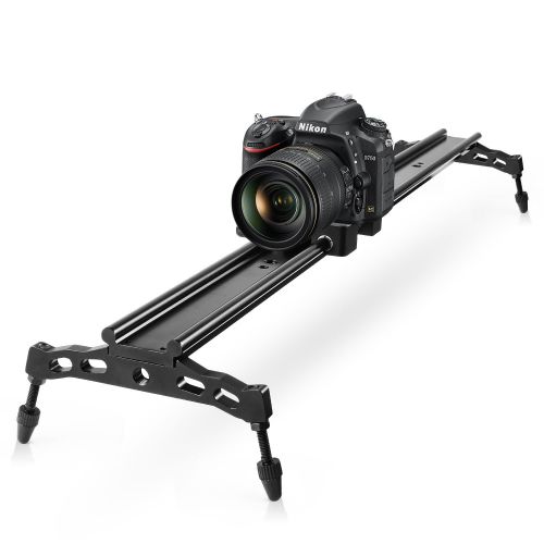  COOCHEER Camera Slider, Aluminum DSLR Dolly Track Rail Perfect for Photography and Video Recording with 1/4 3/8 Screw for YouTube Video and Short filmmakers (80cm Camera Slider)