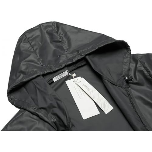  COOFANDY Mens Packable Rain Jacket Lightweight Waterproof Raincoat with Hood Outdoor Rain Gear Travel Hiking Cycling