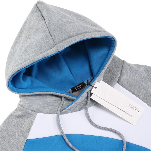  COOFANDY Mens Casual Premium Hoodies Cozy Sweatshirts Novelty Color Block Pullover Outwear