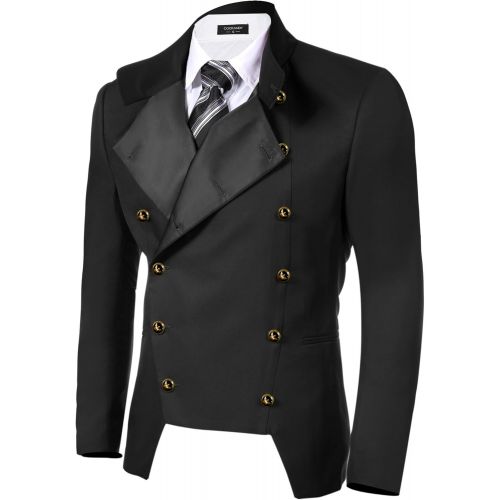  할로윈 용품COOFANDY Mens Casual Double-Breasted Jacket Slim Fit Blazer