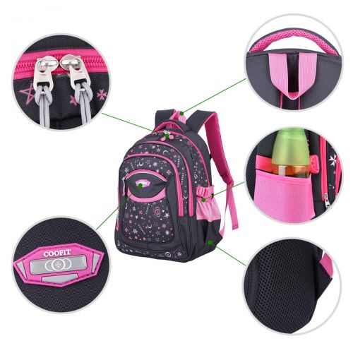  School Backpack for Girls, COOFIT Middle School Bookbags for Girls School Bag Kids Backpack for School