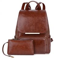 [아마존핫딜]Rucksack Damen, COOFIT Lederrucksack Damen Elegant Rucksack Braun Casual Daypack fuer Frauen Schulrucksacke Tasche