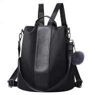 [아마존핫딜]Rucksack Damen, COOFIT Wasserdichter Nylon Rucksack Schultertasche Damen Anti-Diebstahl Tagesrucksack Verbesserte Version(Schwarz)