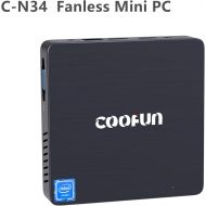 [아마존 핫딜] COOFUN Upgraded Fanless Mini PC 4GB LPDDR4/ 64GB eMMC Quad Core Intel Celeron N3450 Processor Desktop Computer Windows 10 Pro HDMI/VGA Port Support 2242 SSD,BT 4.2,3X USB 3.0,Auto