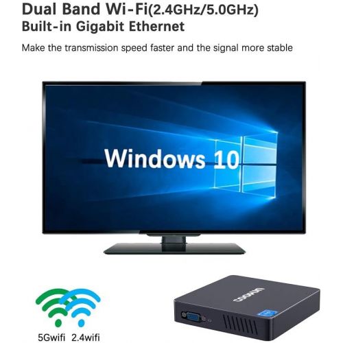  [아마존 핫딜] COOFUN Upgraded Fanless Mini PC 4GB LPDDR4/ 64GB eMMC Quad Core Intel Celeron N3450 Processor Desktop Computer Windows 10 Pro HDMI/VGA Port Support 2242 SSD,BT 4.2,3X USB 3.0,Auto