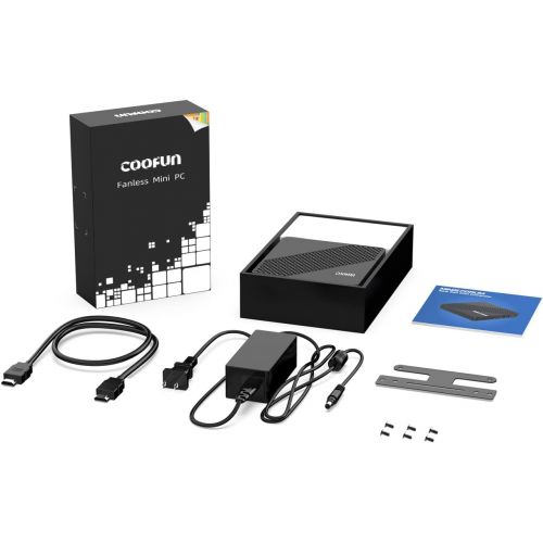  [아마존베스트]COOFUN Mini PC Fanless Intel Celeron N4000 (up to 2.6GHz) 4GB DDR/64GB eMMC Mini Desktop Computer Windows 10 HDMI 2.0and VGA Port 2.4/5.8G WiFi BT4.2 3xUSB3.0 Support Linux,NGFF 2242 SSD