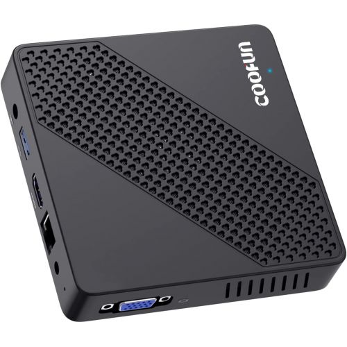  [아마존베스트]COOFUN Mini PC Fanless Intel Celeron N4000 (up to 2.6GHz) 4GB DDR/64GB eMMC Mini Desktop Computer Windows 10 HDMI 2.0and VGA Port 2.4/5.8G WiFi BT4.2 3xUSB3.0 Support Linux,NGFF 2242 SSD