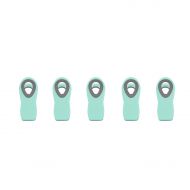 COOK WITH COLOR COOK with COLOR Set of Five Mint Green and Gray Magnetic Plastic Bag Chip Clips