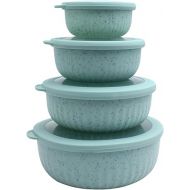 COOK WITH COLOR Prep Bowls - Wide Mixing Bowls Nesting Plastic Meal Prep Bowl Set with Lids - Small Bowls Food Containers in Multiple Sizes (Speckled Mint)…