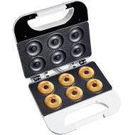 COOK WITH COLOR Mini Donut Maker: Craft Colorful Treats with 750W, Non-Stick Plates, Easy-to-Clean, Cool-Touch Handle, Skid Resistant Feet; Makes 6 Doughnuts for Kid-Friendly Delights, Cream