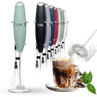 COOK WITH COLOR Ultra-High-Speed Egg Beater with Double Whisk and Detachable Milk frother - Includes Convenient Stand, Sage